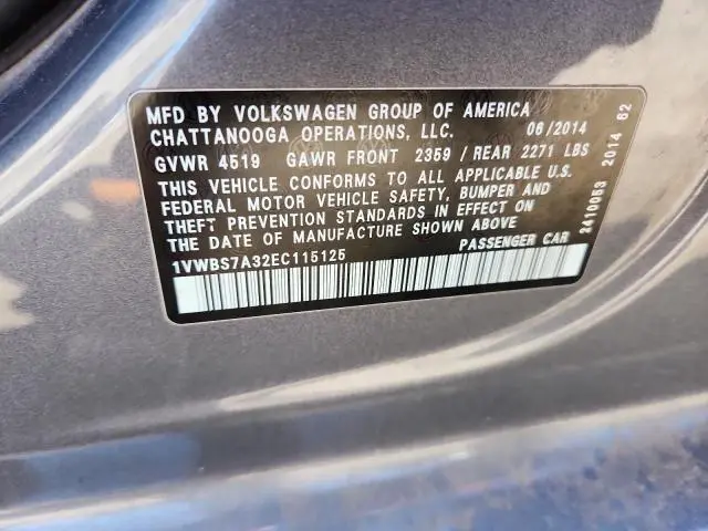 2014 VOLKSWAGEN PASSAT SE  