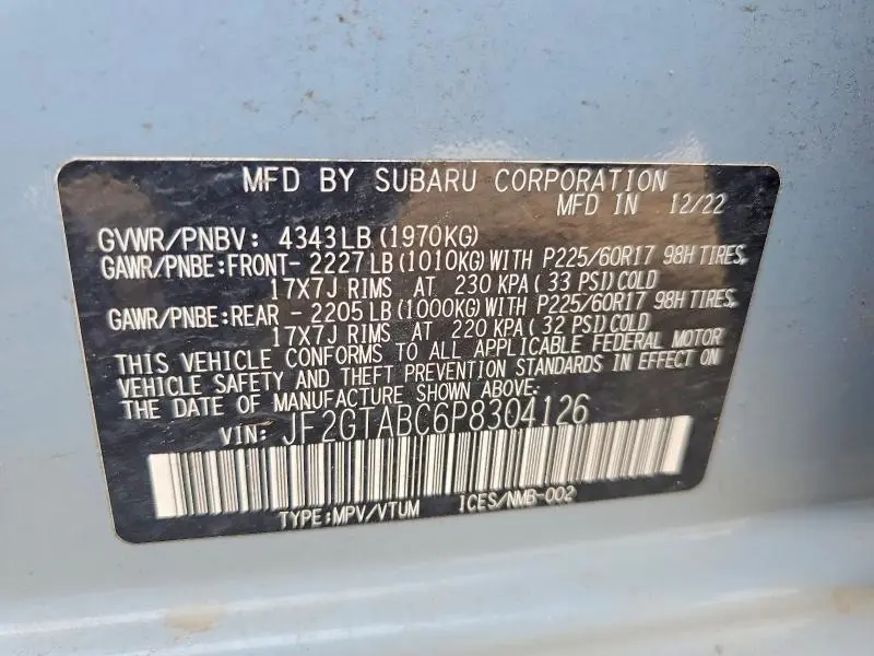 2023 SUBARU CROSSTREK   