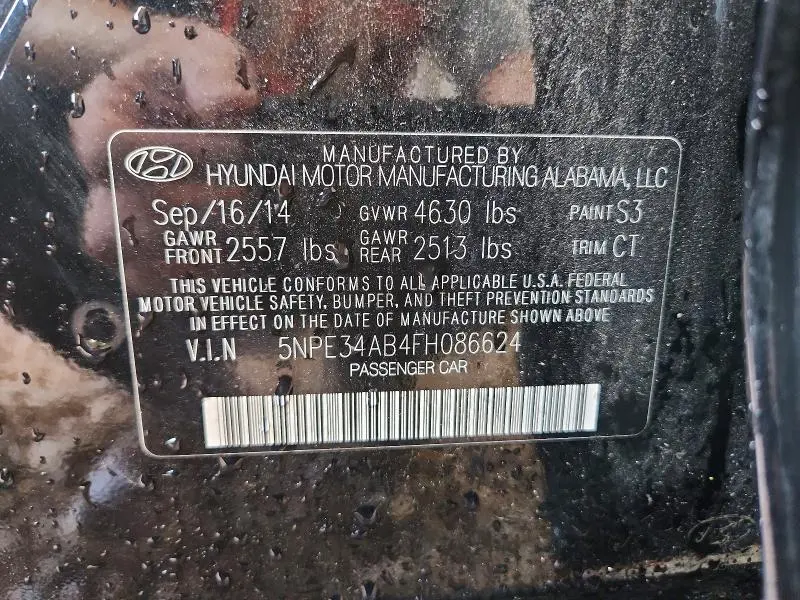 2015 HYUNDAI SONATA SPORT 2.0T  