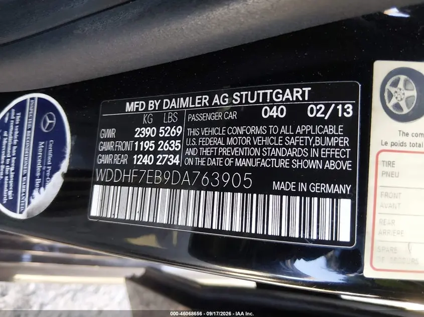 2013 MERCEDES-BENZ E 63 AMG  