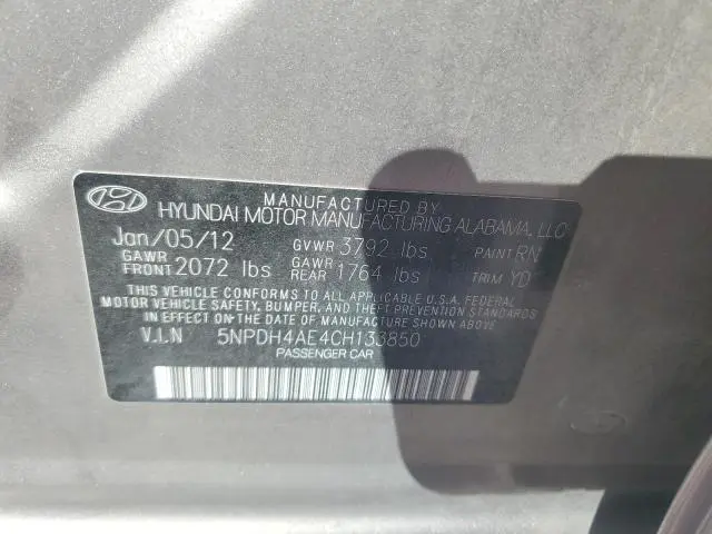 2012 HYUNDAI ELANTRA GLS  