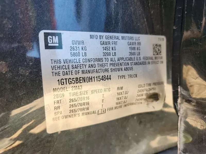 2017 GMC CANYON   