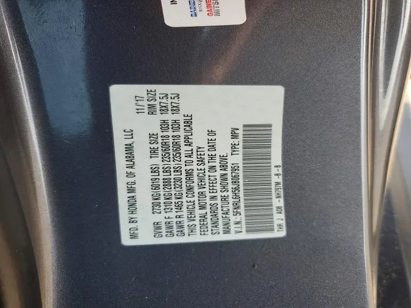2018 HONDA ODYSSEY EX  