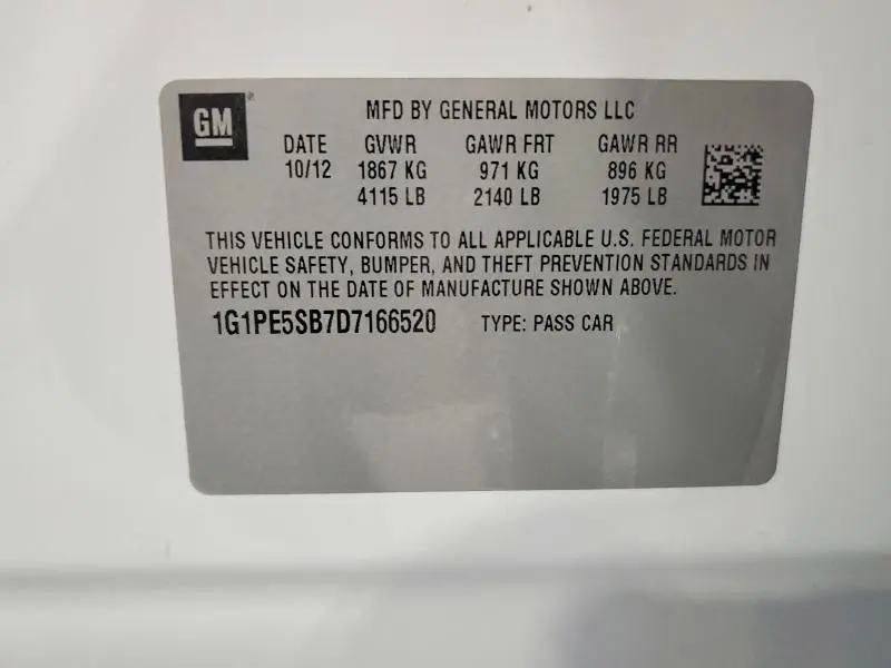 2013 CHEVROLET CRUZE LT  