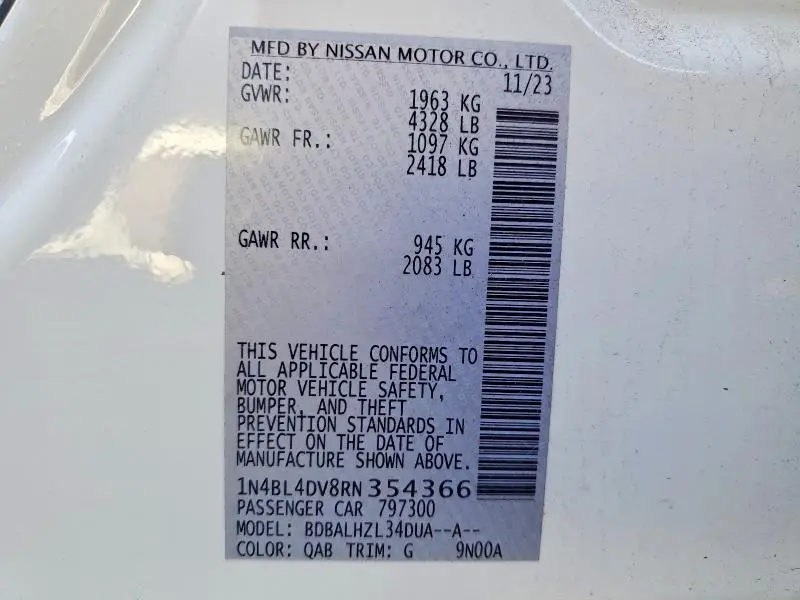 2024 NISSAN ALTIMA 2.5 SV  