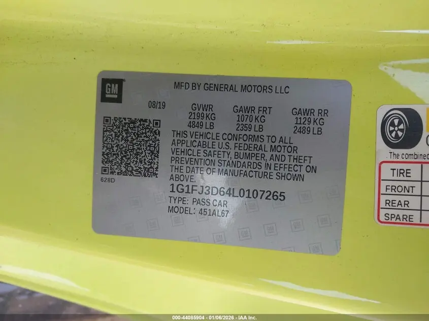 2020 CHEVROLET CAMARO RWD  ZL1