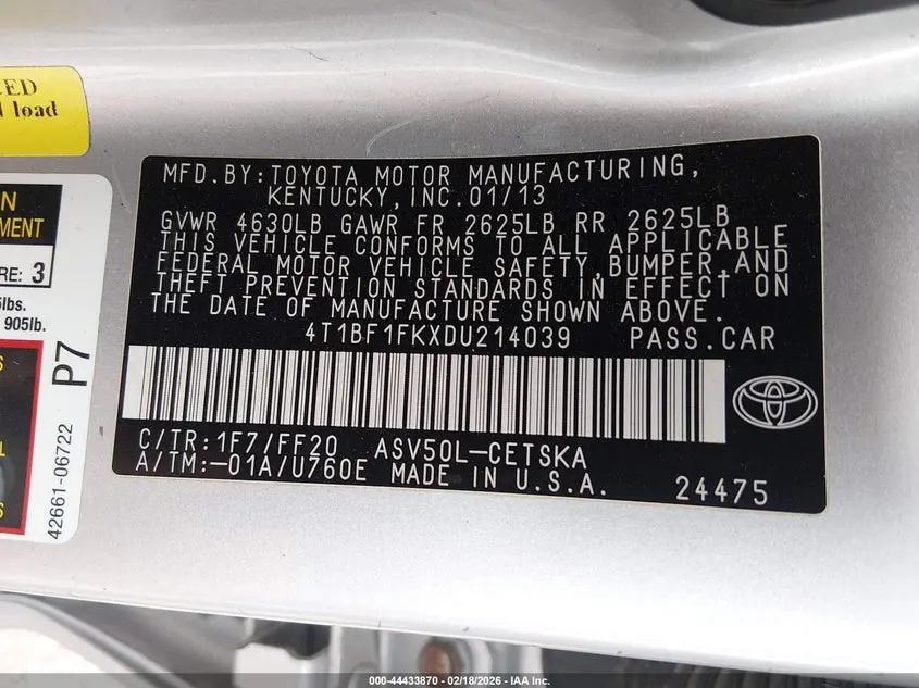 2013 TOYOTA CAMRY SE