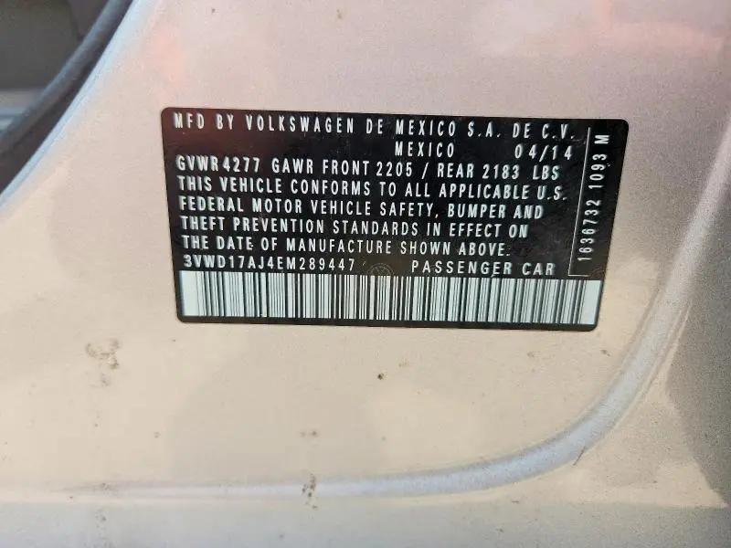 2014 VOLKSWAGEN JETTA SE  