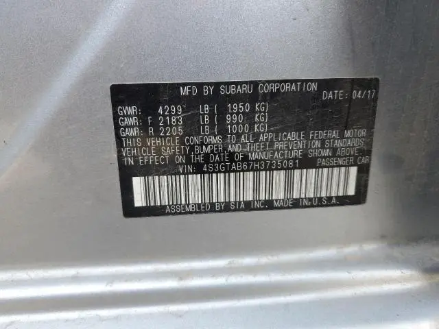 2017 SUBARU IMPREZA PREMIUM  