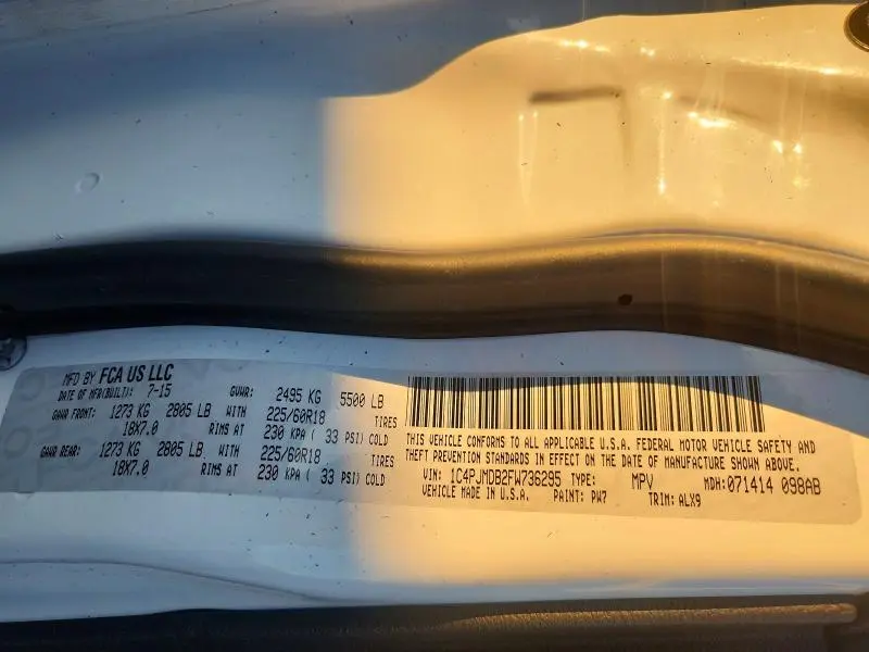 2015 JEEP CHEROKEE LIMITED  