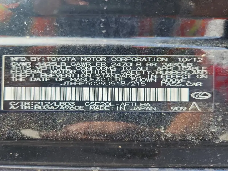 2013 LEXUS IS 250 BASE  