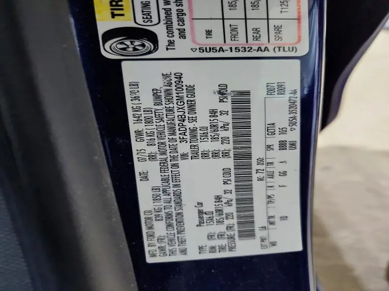 2016 FORD FIESTA SE  