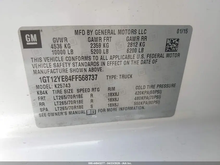 2015 GMC SIERRA 2500HD SLE
