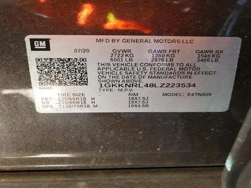 2020 GMC ACADIA SLE  