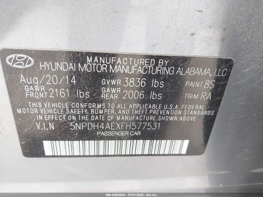 2015 HYUNDAI ELANTRA SE