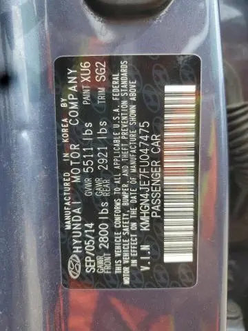 2015 HYUNDAI GENESIS 3.8L  