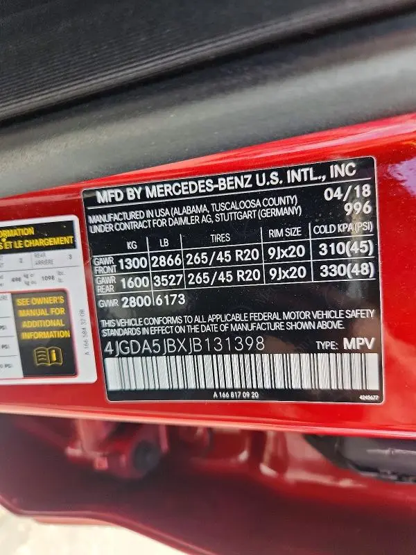 2018 MERCEDES-BENZ GLE 350  