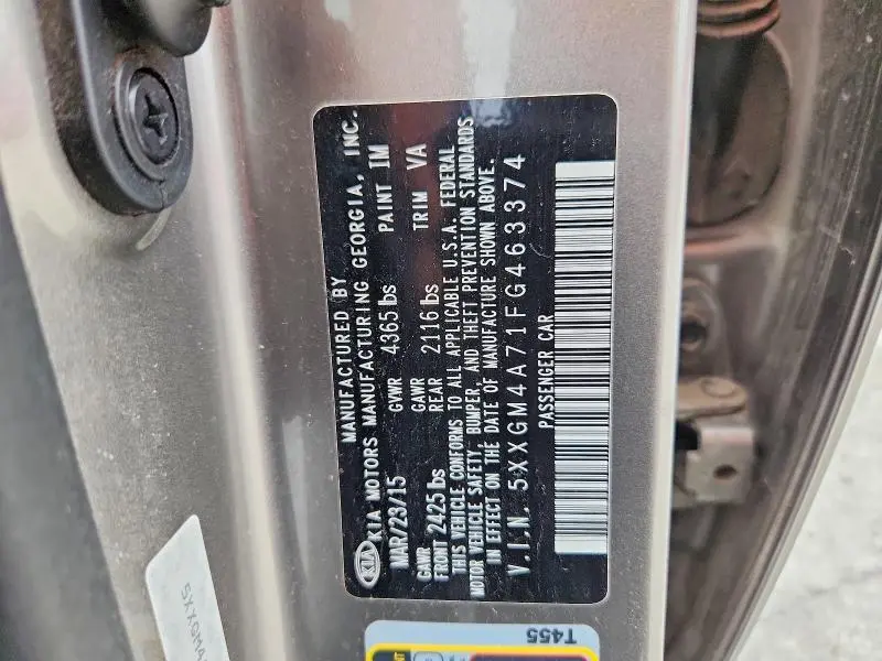 2015 KIA OPTIMA LX  
