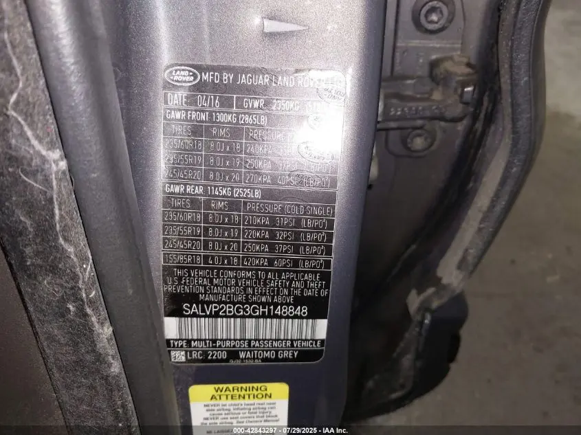 2016 LAND ROVER RANGE ROVER EVOQUE SE/SE PREMIUM