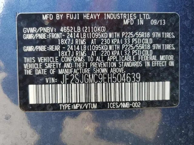 2014 SUBARU FORESTER 2.0XT TOURING  