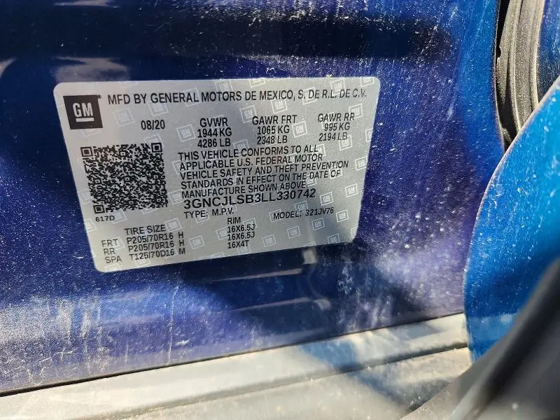 2020 CHEVROLET TRAX 1LT  