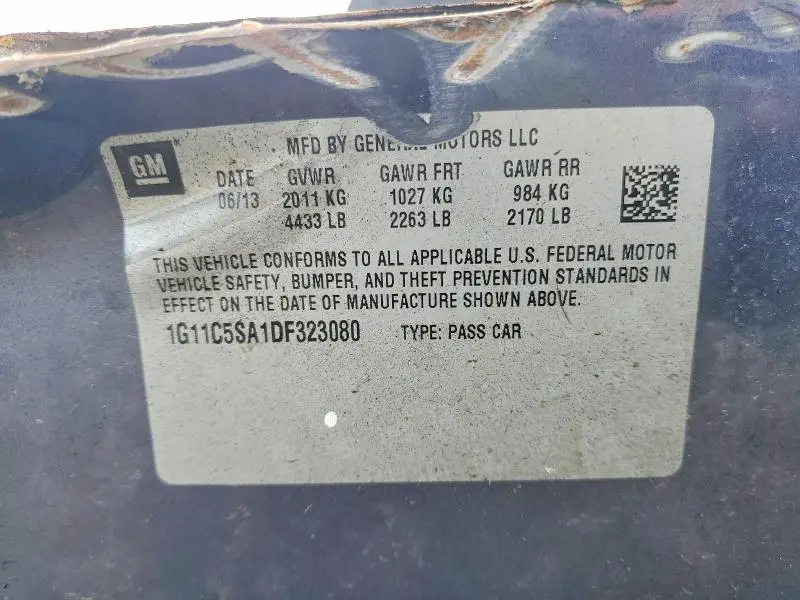 2013 CHEVROLET MALIBU 1LT  