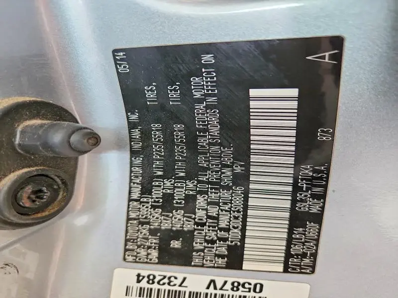 2014 TOYOTA SIENNA XLE 7-PASSENGER  