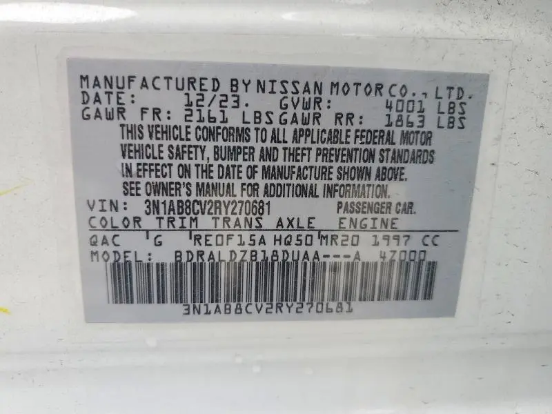 2024 NISSAN SENTRA SV  