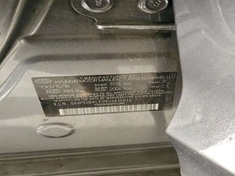 2019 HYUNDAI ELANTRA SEL  