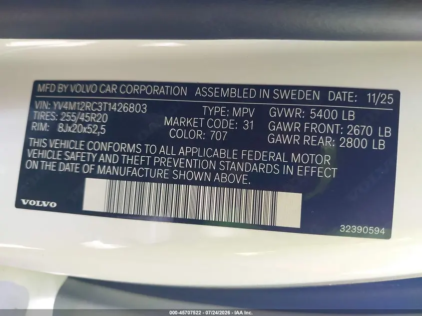 2026 VOLVO XC60 B5 PLUS