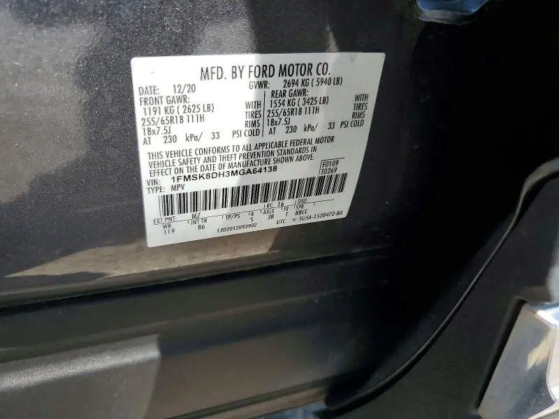 2021 FORD EXPLORER XLT  