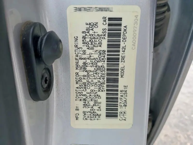 2013 TOYOTA COROLLA   