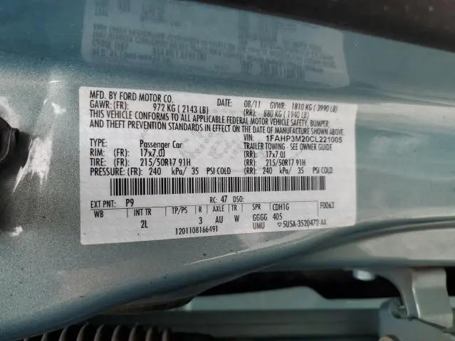 2012 FORD FOCUS SEL  