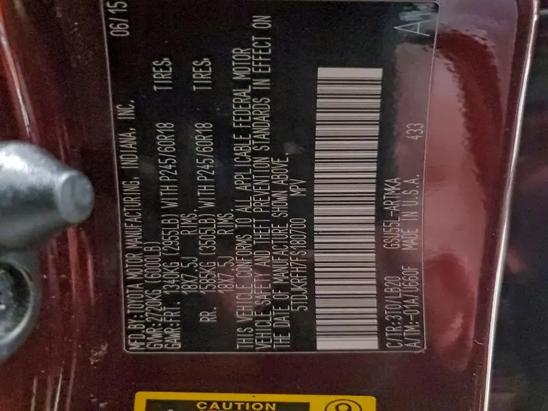 2015 TOYOTA HIGHLANDER XLE  