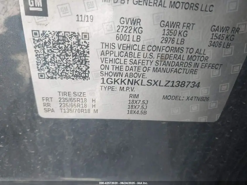 2020 GMC ACADIA FWD SLE