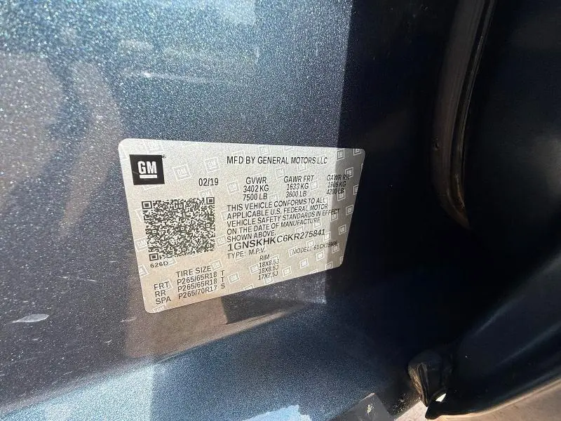 2019 CHEVROLET SUBURBAN K1500 LT  
