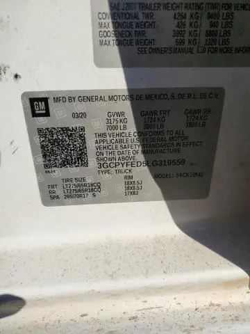 2020 CHEVROLET SILVERADO K1500 LT TRAIL BOSS  