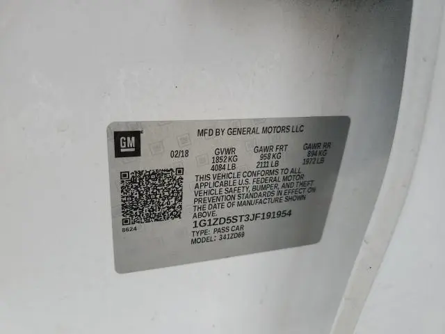 2018 CHEVROLET MALIBU LT  