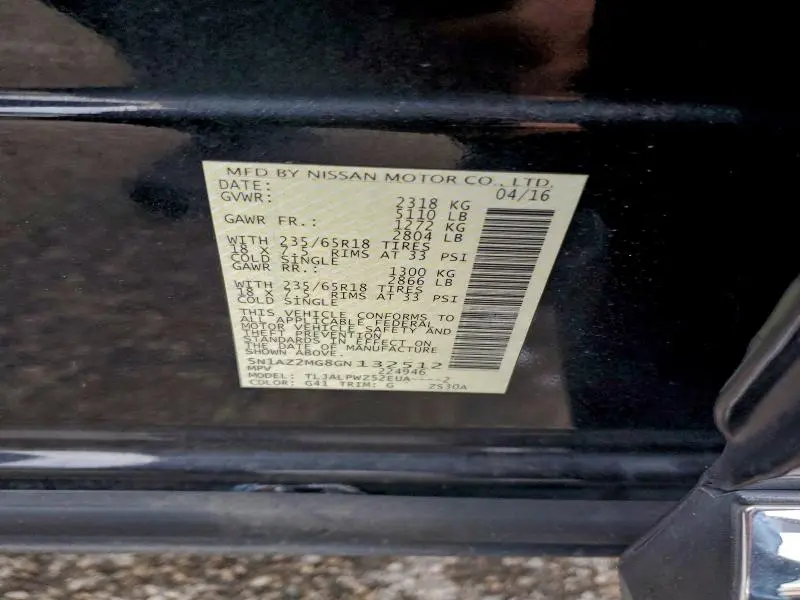 2016 NISSAN MURANO S  