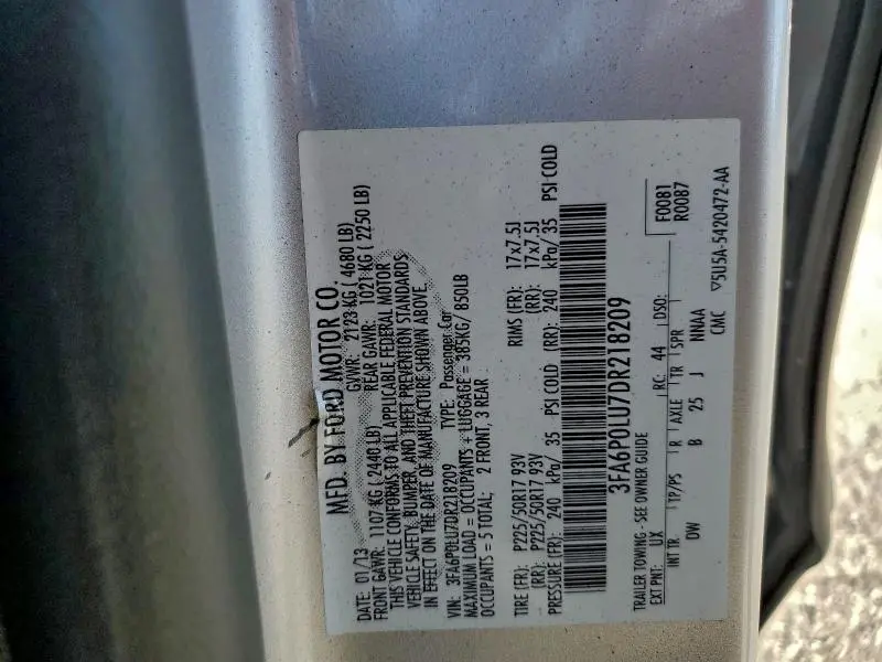 2013 FORD FUSION SE HYBRID  