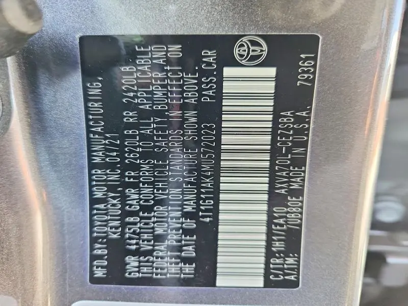 2021 TOYOTA CAMRY SE  