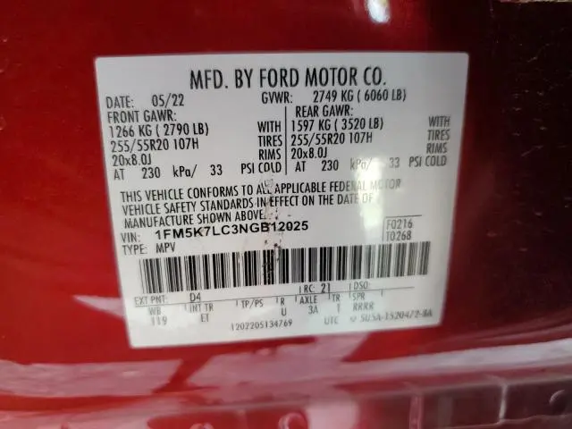 2022 FORD EXPLORER KING RANCH  