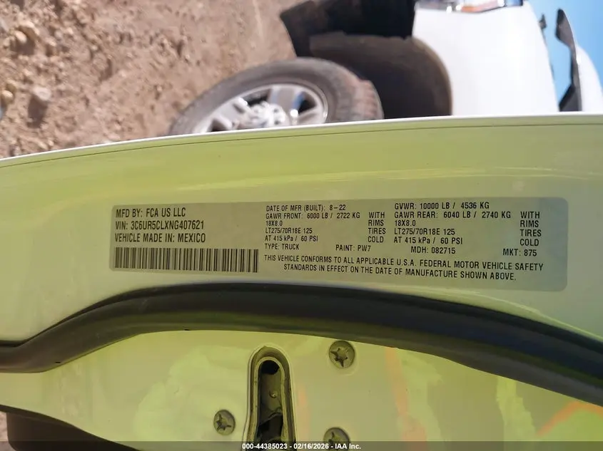 2022 RAM 2500 TRADESMAN  4X4 6'4 BOX