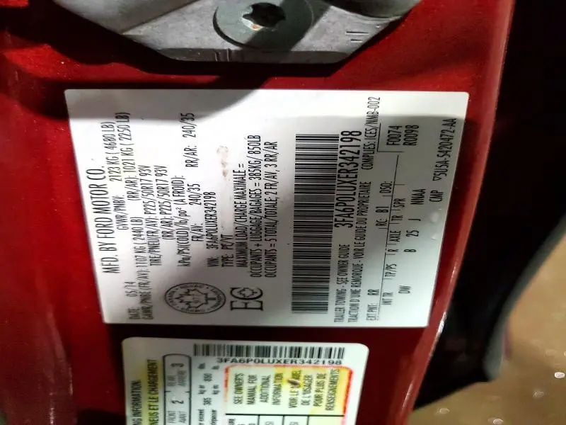 2014 FORD FUSION SE HYBRID  