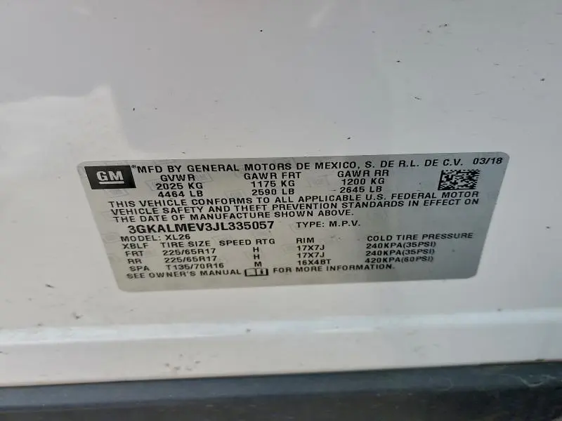 2018 GMC TERRAIN SLE  