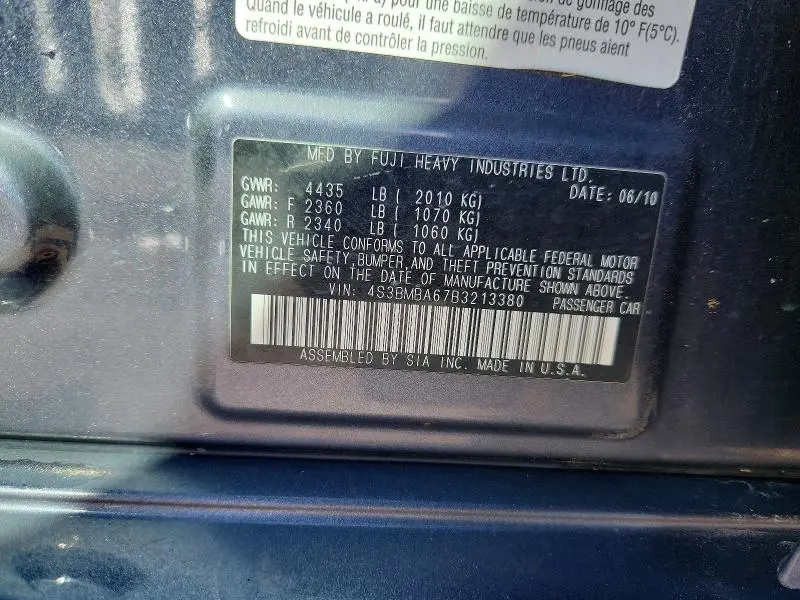 2011 SUBARU LEGACY 2.5I  