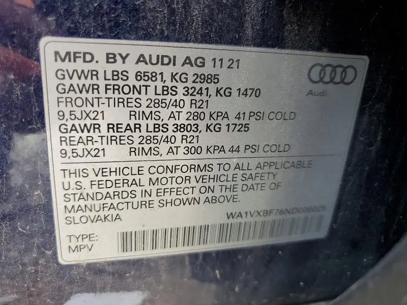 2022 AUDI Q7 PRESTIGE  