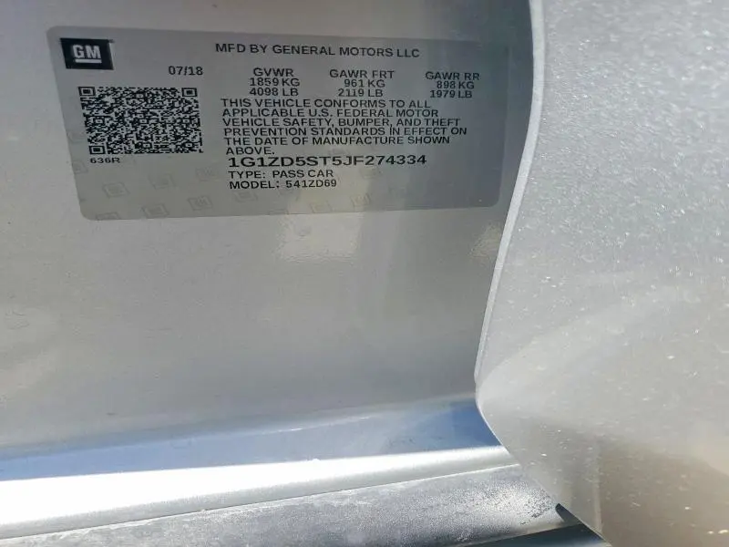 2018 CHEVROLET MALIBU LT  
