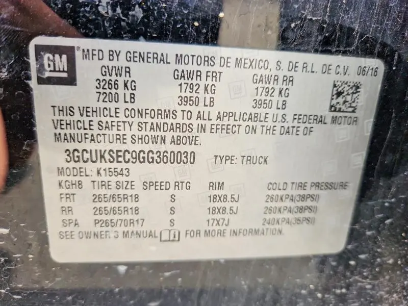 2016 CHEVROLET SILVERADO K1500 LTZ  