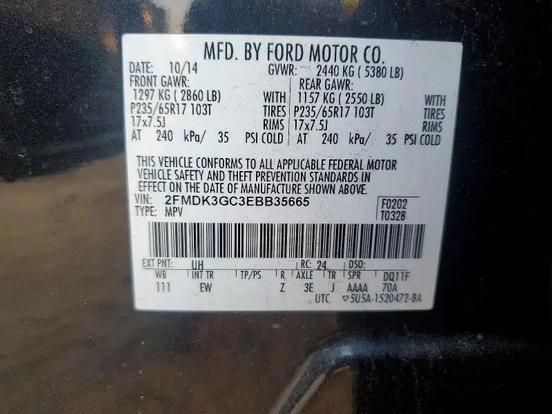 2014 FORD EDGE SE  